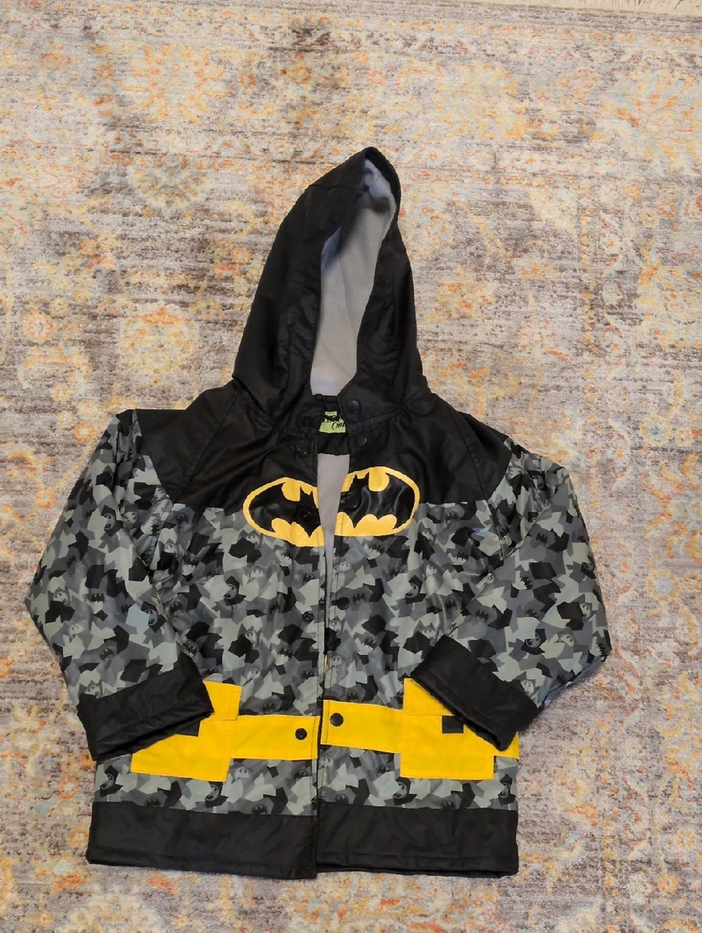 Western Chief Black & Gray Batman Hooded Jacket with Yellow Accents